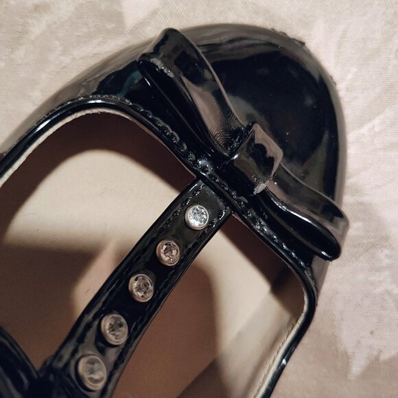 The Children's Place Black Jeweled Ballet Flats Girl Size 9 - Picture 7 of 8